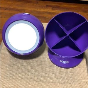 2X Magnif EYES Lighted Beauty Mirror w/ Storage